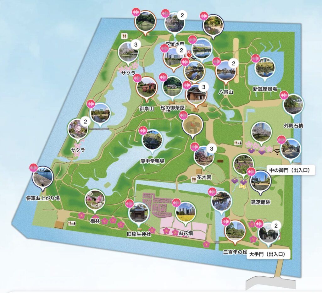 浜離宮の園内図